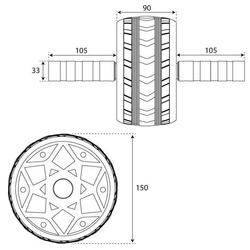KÓŁKO ROLLER DO ĆWICZEŃ MIĘŚNI BRZUCHA ABS WHEEL ROZCIĄGANIE ROLOWANIE  