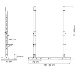 Stojaki treningowe wzmocnione pod sztangę gryf z asekuracją KSSL200
