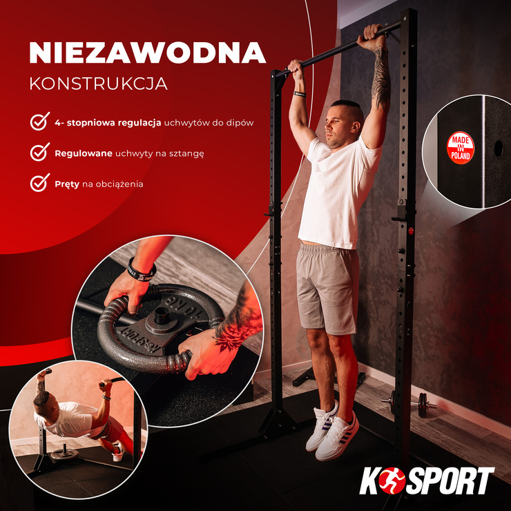 DRĄŻEK DO PODCIĄGANIA STACJONARNY STOJAKI + ASEKURACJA KSSL061 WYCISKANIE