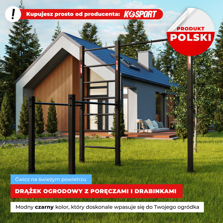 Drążek + Poręcz + Drabinka, zewnętrzny do podciągania uchwyt na worek -plac street workout KSOZ007