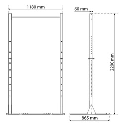 STOJAKI Treningowe POD SZTANGĘ Przysiady z ASEKURACJĄ+ drążek do podciągania  220cm KSG012
