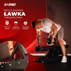 Dwustronnie regulowana Ławka Treningowa ławeczka do ćwiczeń Wyciskania Pod Sztangę KSG003 
