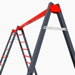 Huśtawka ogrodowa z drabinką podwójna i zjeżdżalnia bocianie gniazdo KSOZ020