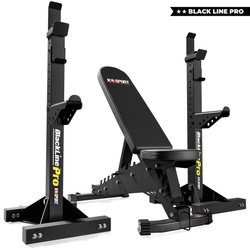 PÓŁPROFESJONALNY Zestaw ŁAWKA + Stojaki do ćwiczeń KSG018