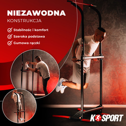 Poręcze do ćwiczeń brzucha dipów drążek do podciągania stacjonarny K-SPORT MFX004