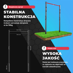 Drążek do ćwiczeń podciągania zewnętrzny OGRODOWY street workout KSOZ001 
