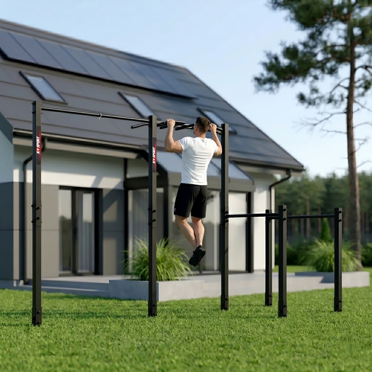 Drążek ogrodowy stacjonarny zewnętrzny + poręcze drabinką MONKEYBAR-street workout  KSOZ005