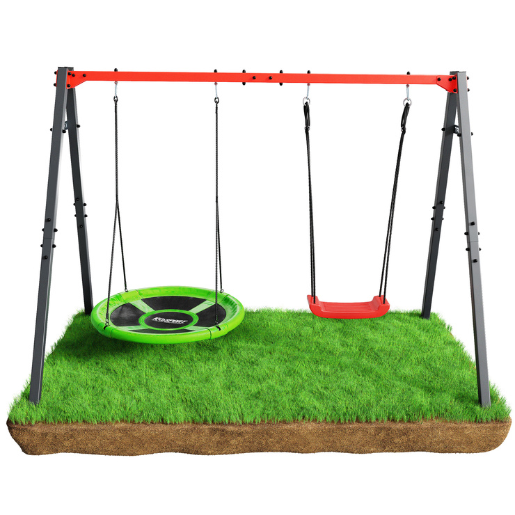 HUŚTAWKA OGRODOWA dla dzieci BOCIANIE GNIAZDO STELAŻ podwójny  Super Fun