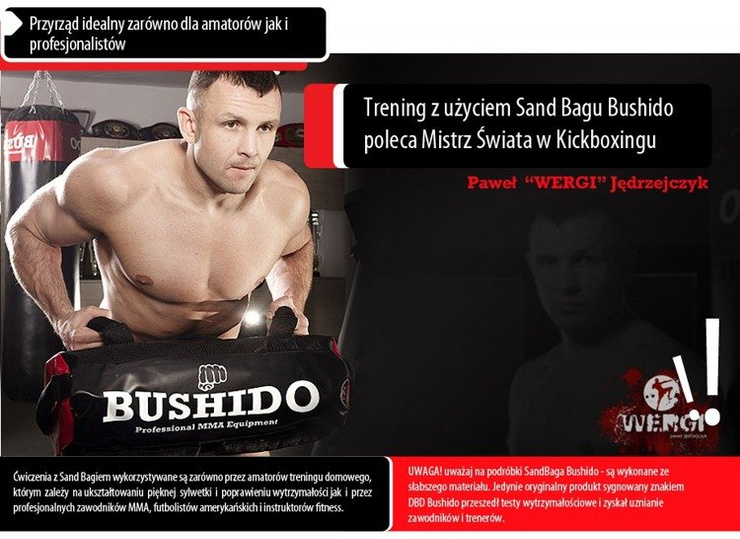 SANDBAG BUSHIDO, SAND BAG, FITNESS 35 KG