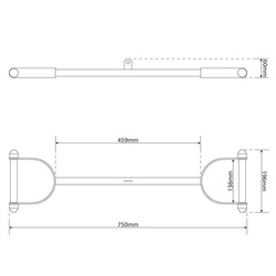 Uchwyt drążek podwójny do wyciagu atlasu K-SPORT U006