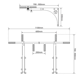 Drążek treningowy do ćwiczeń podciągania+uchwyt na worek KSSL014