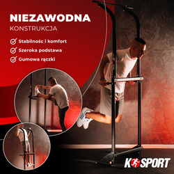 Poręcze do ćwiczeń brzucha dipów drążek do podciągania stacjonarny K-SPORT MFX004