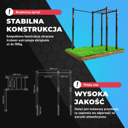 Drabinka POZIOMA zewnętrzna KSOZ009 + DRĄŻEK DO PODCIĄGANIA