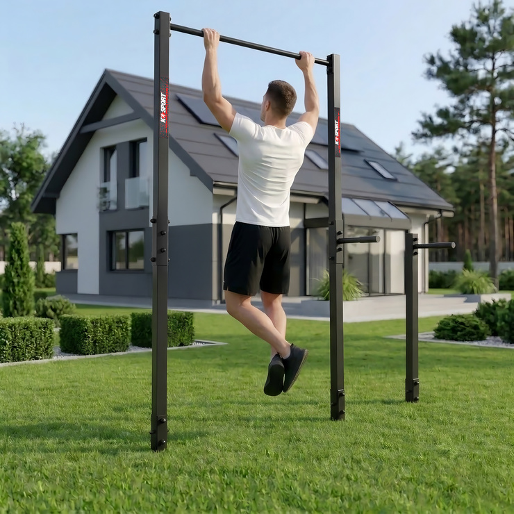 Drążek+poręcze do podciągania zewnętrzny ogrodowy-uchwyt na worek street workout KSOZ002