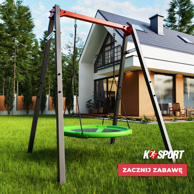 HUŚTAWKA OGRODOWA dla dzieci BOCIANIE GNIAZDO STELAŻ  KSOZ016 MAX FUN