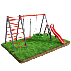 Huśtawka ogrodowa z drabinką podwójna i zjeżdżalnia bocianie gniazdo KSOZ020