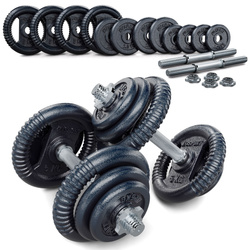 ZESTAW 40 KG SZTANGA GRYF KRÓTKI HANTLA 20 KG x 2 - 40 kg