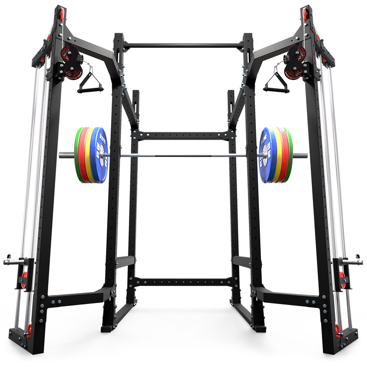 Klatka wolnostojąca FULL POWER RACK SEMI-PRO wielofunkcyjna do ćwiczeń Z BRAMĄ KSG033