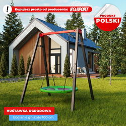 HUŚTAWKA OGRODOWA dla dzieci BOCIANIE GNIAZDO STELAŻ  KSOZ016 MAX FUN