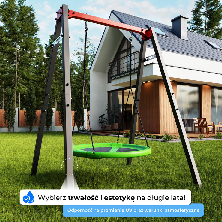 HUŚTAWKA OGRODOWA dla dzieci BOCIANIE GNIAZDO STELAŻ  KSOZ016 MAX FUN