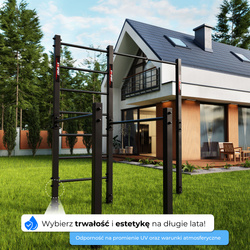 Drążek + Poręcz + Drabinka, zewnętrzny do podciągania uchwyt na worek -plac street workout  KSOZ007