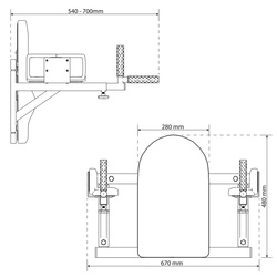 Poręcz treningowa do ćwiczeń mięśni brzucha ścienna wyprofilowana KSH005/SK
