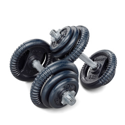 ZESTAW 40 KG SZTANGA GRYF KRÓTKI HANTLA 20 KG x 2 - 40 kg