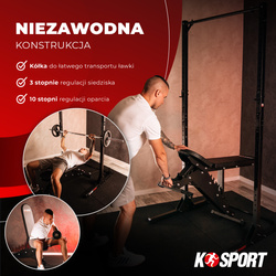 Dwustronnie regulowana Ławka Treningowa ławeczka do ćwiczeń Wyciskania Pod Sztangę KSG003 