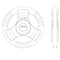 Obciążenie żeliwne talerze krążek 2.5 kg O2.5  K-SPORT