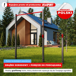 Drążek+poręcze do podciągania zewnętrzny ogrodowy-uchwyt na worek street workout  KSOZ002