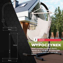 STELAŻ KOKON KRZESŁO Brazylijskie BEŻOWE BOHO Wygodne, FOTEL WISZĄCY  KSOZ025C