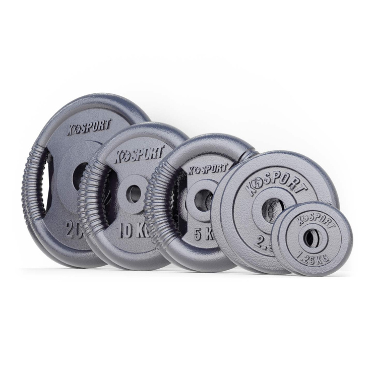 Zestaw obciążeń żeliwnych 78kg 2 x (20 kg, 10 kg, 5 kg, 2,5kg, 1.25 kg) OZ78 K-SPORT