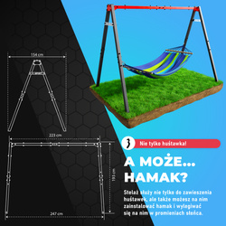 HUŚTAWKA OGRODOWA dla dzieci BOCIANIE GNIAZDO STELAŻ podwójny  KSOZ015