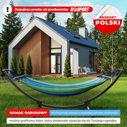 HAMAK + STELAŻ STALOWY KSOZ017 OGRODOWY DWUOSOBOWY OCYNKOWANY K-SPORT