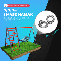 Huśtawka ogrodowa z drabinką podwójna mieszcząca bocianie gniazdo i huśtawkę KSOZ030 