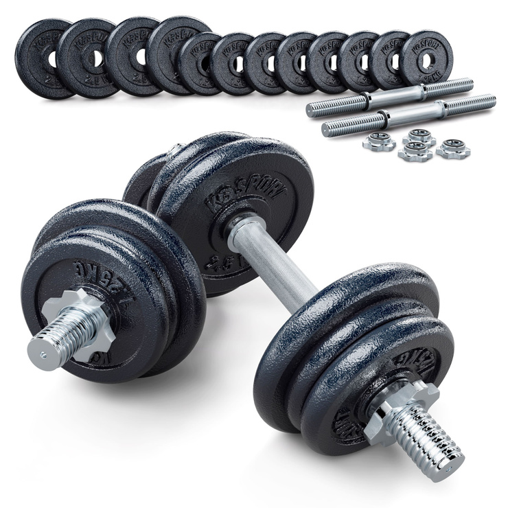 ZESTAW 24 KG GRYF KRÓTKI HANTLA 12 KG x 2 - 24 kg