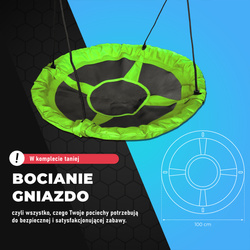 HUŚTAWKA OGRODOWA dla dzieci BOCIANIE GNIAZDO STELAŻ  KSOZ016 MAX FUN