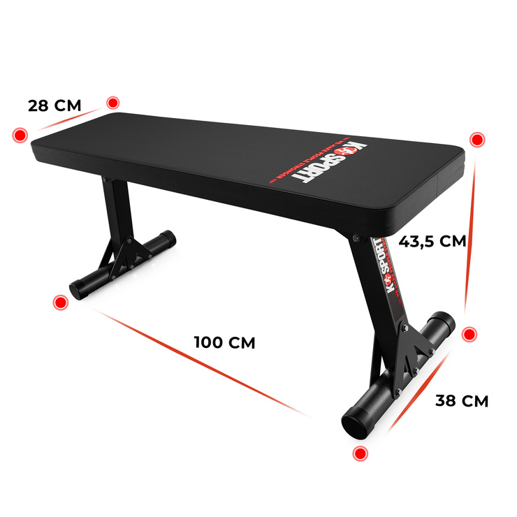 ŁAWKA Treningowa PROSTA składana DO WYCISKANIA, POD SZTANGĘ, MAX 175 KG KSH024