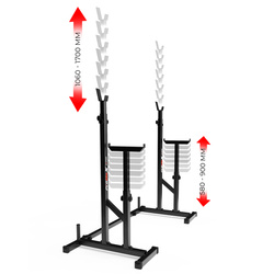 Stojaki treningowe pod sztangę ławkę do ćwiczeń z asekuracją  KSSL070/2