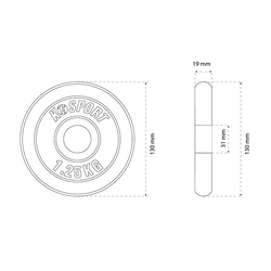 Obciążenie żeliwne krążek 1,25 kg O1.25  K-SPORT