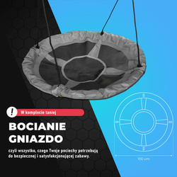 HUŚTAWKA OGRODOWA dla dzieci BOCIANIE GNIAZDO STELAŻ  KSOZ016 MAX FUN