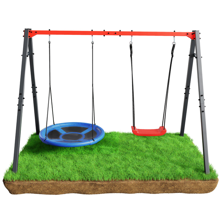 HUŚTAWKA OGRODOWA dla dzieci BOCIANIE GNIAZDO STELAŻ podwójny Super Fun
