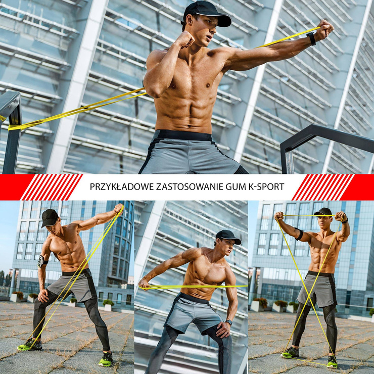 Power Band 4 - Wzmocniona Guma Treningowa K-SPORT CZERWONA 7-16 KG
