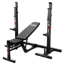 ZESTAW KSSL203 STOJAKI TRENINGOWE DO WYCISKANIA + ŁAWKA REGULOWANA