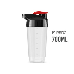 SHAKER 700ml - Circle technology SHK002, Biały/transparentny