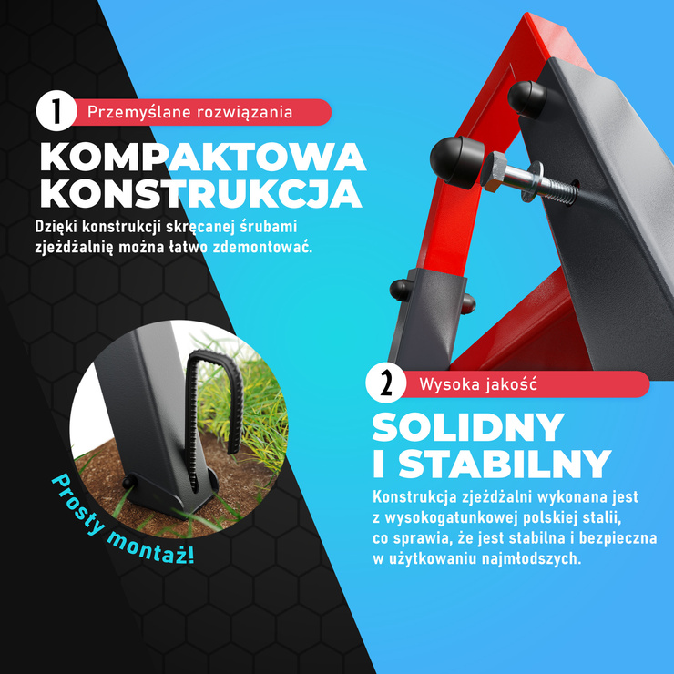 Zjeżdżalnia ogrodowa modułowy metalowy plac zabaw dla dzieci KSOZ013S